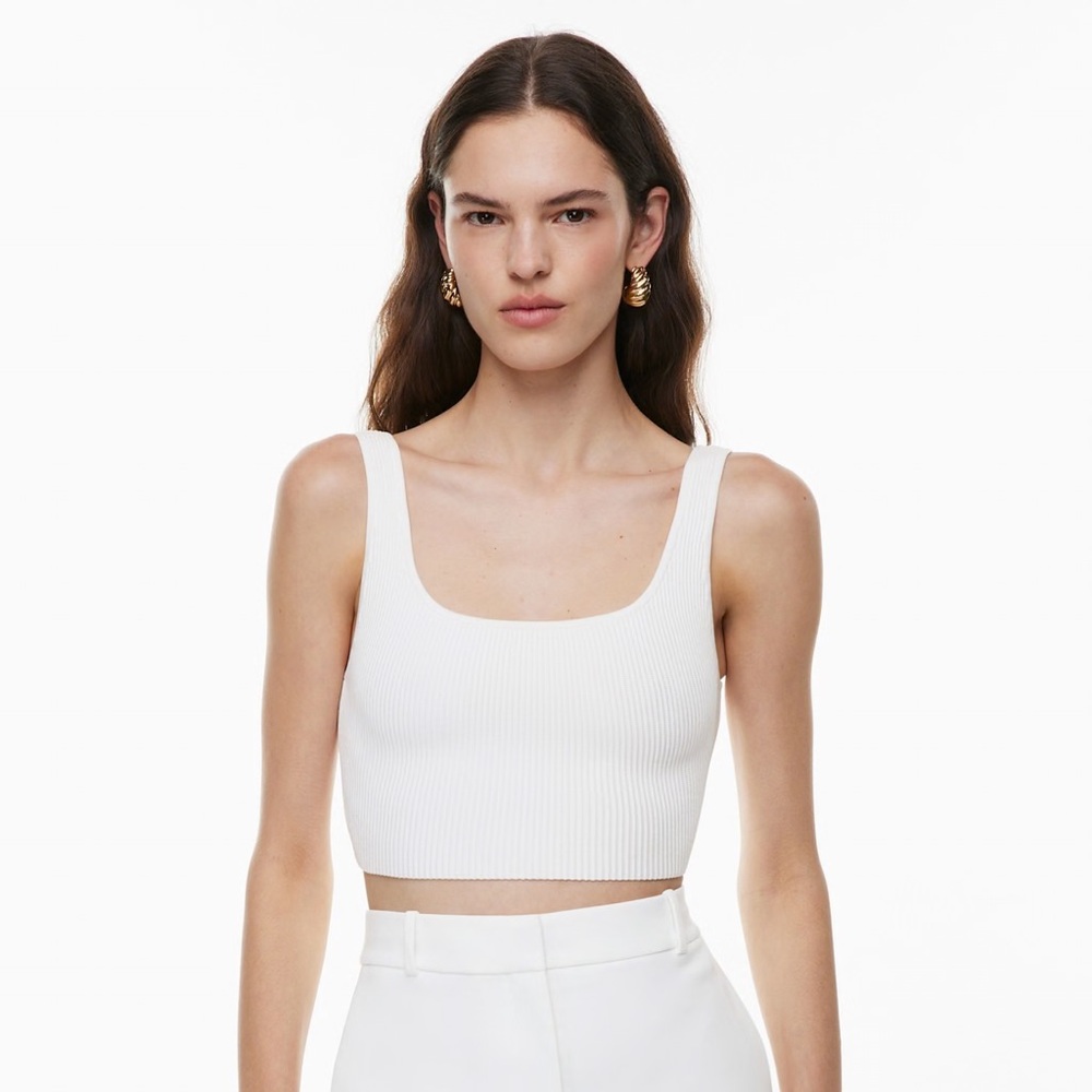 Babaton Sculpt Knit Squareneck Cropped Tank